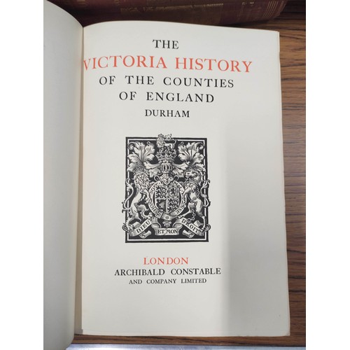 153 - PAGE WILLIAM (Ed).  The Victoria History of the County of Durham. 3 vols. Frontis & illus. Quart... 