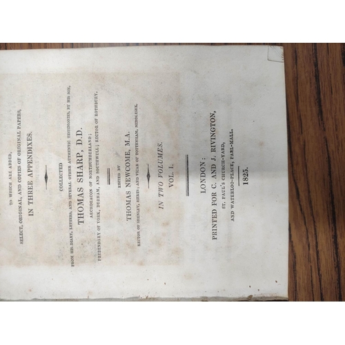182 - NEWCOME THOMAS (Ed).&nbsp;&nbsp;The Life of John Sharp, Lord Archbishop of York. 2 vols. Eng. fronti... 