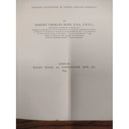 184 - HOPE R. C.&nbsp;&nbsp;The Legendary Lore of the Holy Wells of England. Wood eng. vignettes. Large pa... 