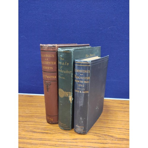 169 - PROCTER R. W.  Memorials of Manchester Streets. Eng. frontis & plates. Large paper quarto. Orig.... 