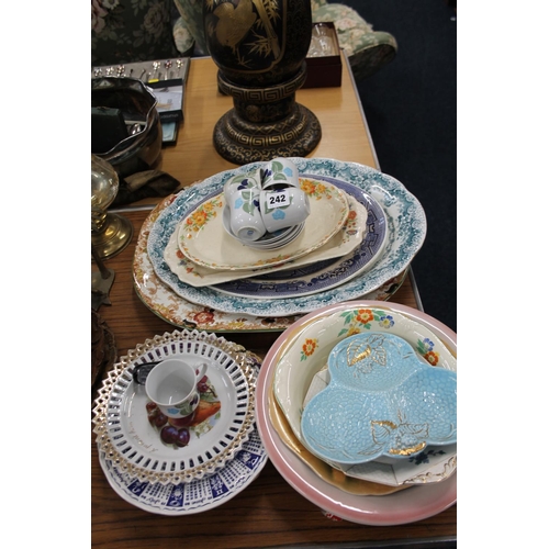 242 - Ceramics to include ashets, serving dishes, etc.