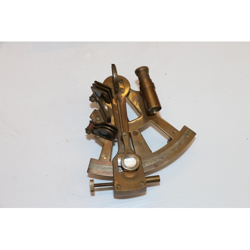 13 - Brass model of a sextant in wooden box.