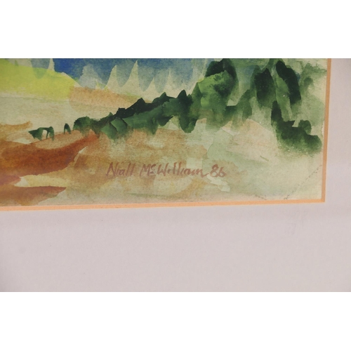 559 - NIALL MCWILLIAM, View From Palmerino Florence 86, gouache, signed and dated '86 lower right, 34cm x ... 