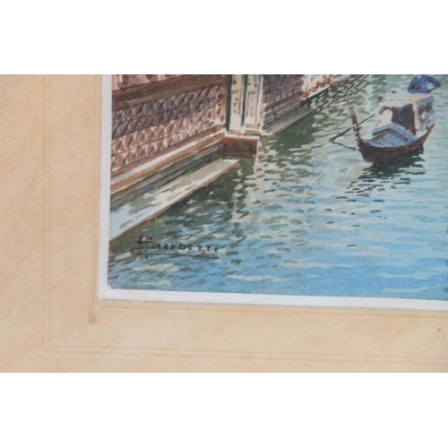 582 - BRONDETTI?, Venetian scene, watercolour, signed lower left, 24cm x 14cm.