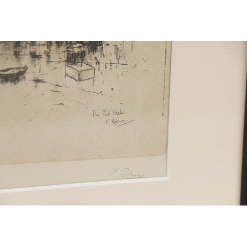 589 - J BENDELEY?, building by a stream, etching, pencil signed limited edition 11/50, 19cm x 25cm and a F... 