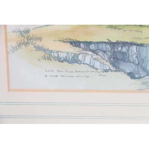 619 - I ANGUS MACLEOD, Loch Don from Ardnadrochit, watercolour, signed and dated 1986 lower left, 39cm x 4... 