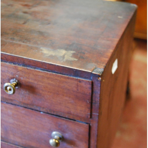 383 - Set of George III mahogany collector's drawers with eleven assorted deep drawers, 25cm high, 92cm wi... 