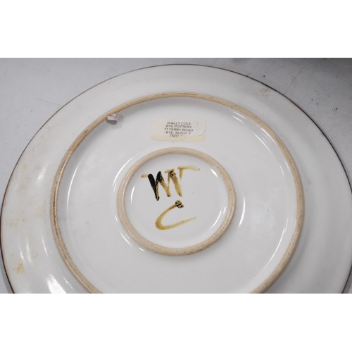 Studio pottery bowl and plate designed by Wally Cole of Rye