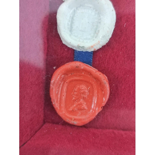 193 - Fifteen framed 18th & 19th century wax postage seals to include a city seal (possibly Prussian) ... 