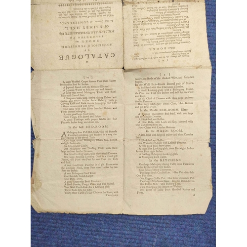 149A - Cumberland - 18th Cent. Auction Catalogue.&nbsp;&nbsp;Household Furniture, Books etc. (incl. Law Boo... 