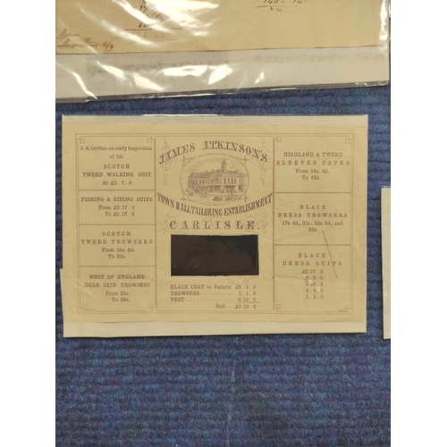 149B - Printed Ephemera.&nbsp;&nbsp;11 19th cent. printed & engraved billheads & similar, some loca... 