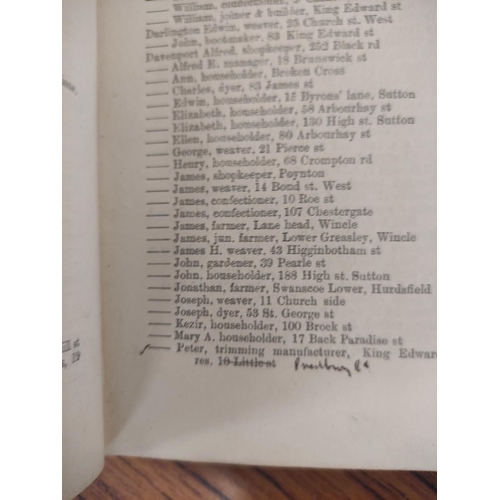 200 - SLATER ISAAC.  Slater's Directory of Macclesfield & District. Adverts. Royal 8vo. Orig. blue clo... 