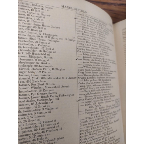 200 - SLATER ISAAC.  Slater's Directory of Macclesfield & District. Adverts. Royal 8vo. Orig. blue clo... 
