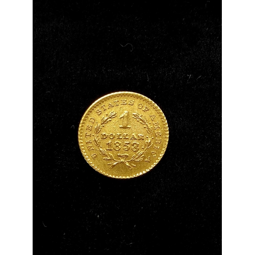 107 - USA. 1853 $1 .900 grade gold coin believed to be a jeweller's copy.