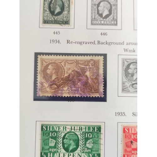 189 - Great Britain. Folder containing British & regional issues to include a 1934 halfcrown stamp, ea... 