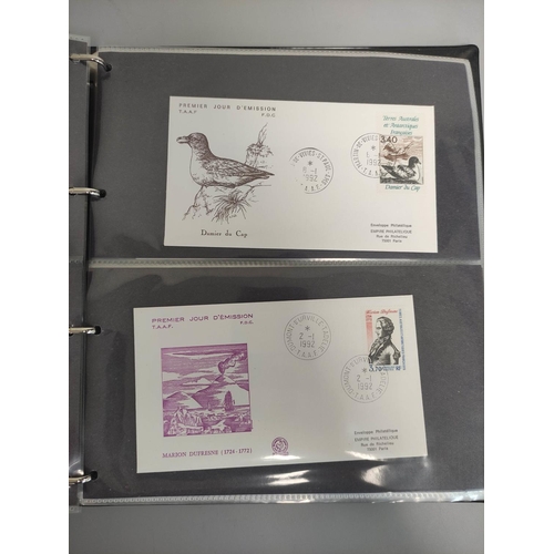 191 - Three folders of first day covers relating to the French Southern and Antarctic Lands (T.A.A.F) and ... 