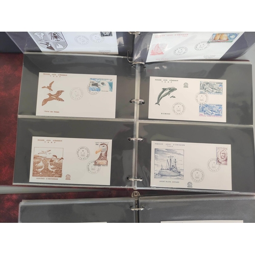 191 - Three folders of first day covers relating to the French Southern and Antarctic Lands (T.A.A.F) and ... 