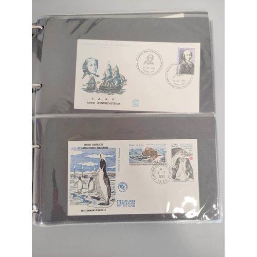 191 - Three folders of first day covers relating to the French Southern and Antarctic Lands (T.A.A.F) and ... 
