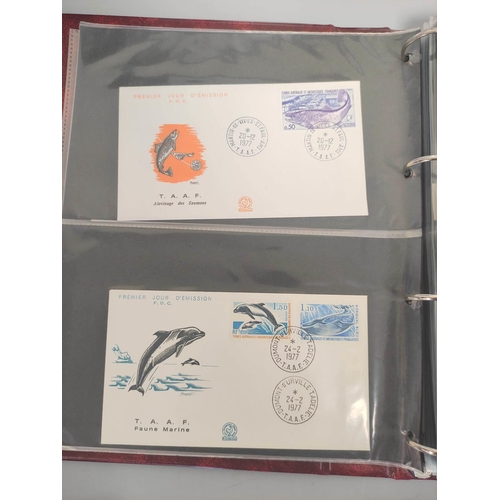 191 - Three folders of first day covers relating to the French Southern and Antarctic Lands (T.A.A.F) and ... 