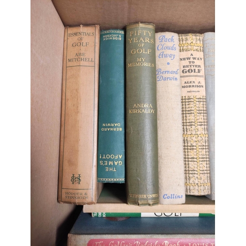 212 - Golf. Box containing a quantity of early 20th century golf books to include Bernard Darwin The Game'... 