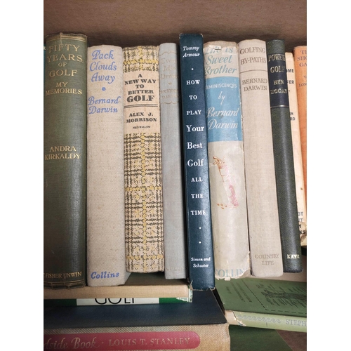 212 - Golf. Box containing a quantity of early 20th century golf books to include Bernard Darwin The Game'... 