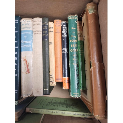 212 - Golf. Box containing a quantity of early 20th century golf books to include Bernard Darwin The Game'... 