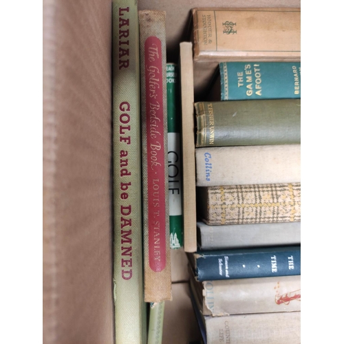 212 - Golf. Box containing a quantity of early 20th century golf books to include Bernard Darwin The Game'... 