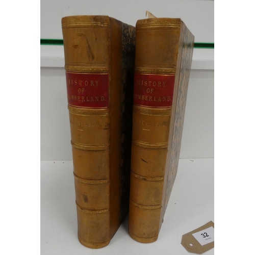 32 - HUTCHINSON WILLIAM.  The History of the County of Cumberland. 2 vols. Fldg. eng. map &... 