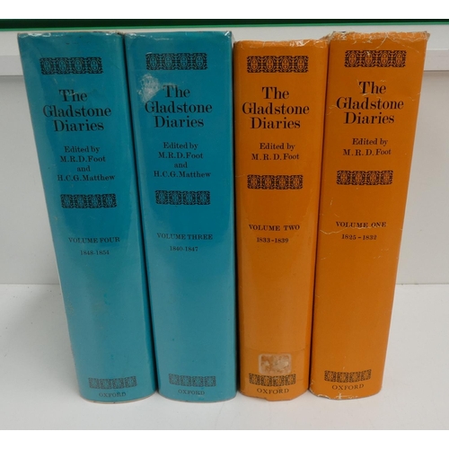 41 - FOOT M. R. D. (Ed).  The Gladstone Diaries. 4 vols. Orig. cloth in d.w's. Ex lib., 1968-19... 