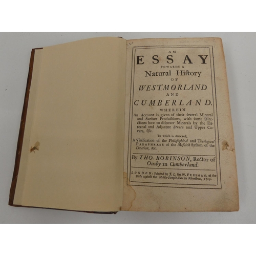 52 - ROBINSON THOMAS, Rector of Ousby.  An Essay Towards a Natural History of Westmorland &... 