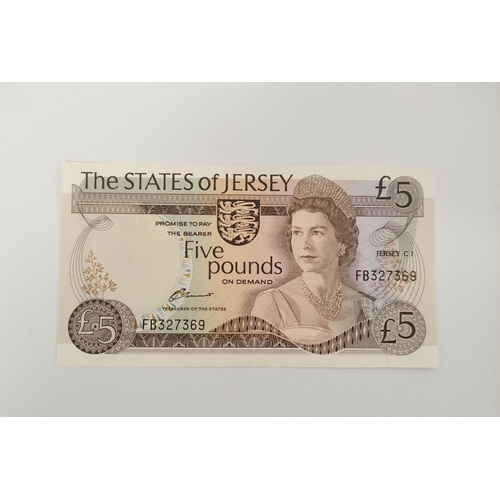 135 - Banknotes Jersey. Elizabeth II Pristine banknotes to include a 1983 £10 note prefix DB163389 green f... 