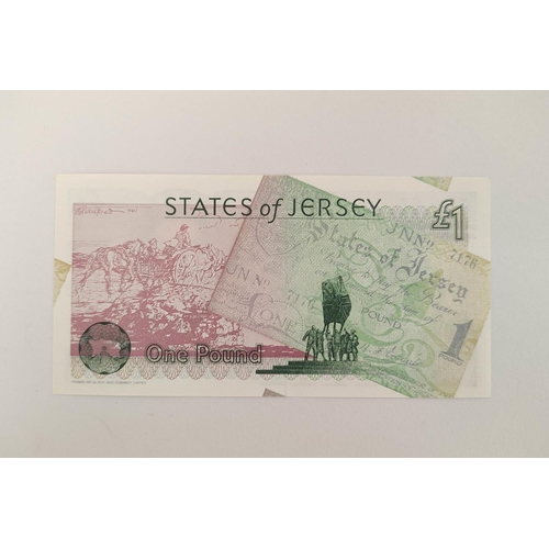 137 - Banknotes Jersey. Elizabeth II five Pristine £1 banknotes dated 9th May 1995 commemorating the 50th ... 