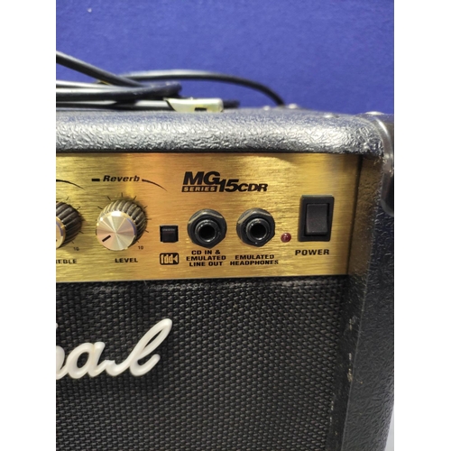 364 - Two Marshall amps, one model MG30DFX guitar amp and another smaller model MG15CDR.