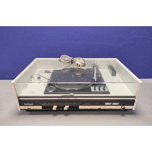 365 - Garrard Zero 100SB Symchronous belt drive with built in Tuner radio, in white casing with Perspex co... 