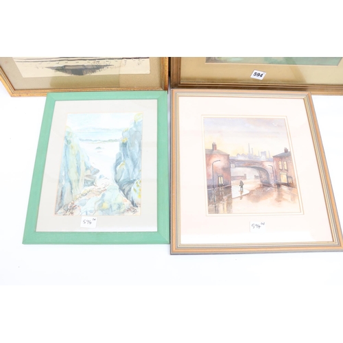 246 - Four 20th century watercolour paintings.  (4)