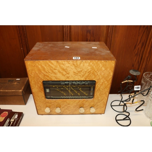 162 - Birds-eye walnut cased Philips radio.