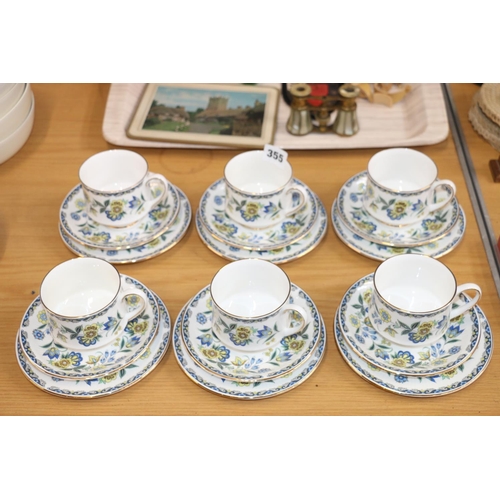 355 - Paragon Contessa six place floral teaset.