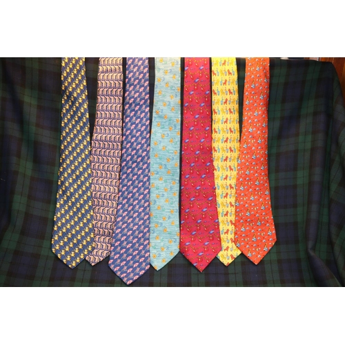 126 - Four Hermes of Paris ties, and three Thomas Pink of London ties.