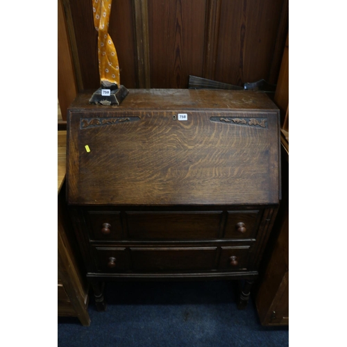 758 - Oak bureau.