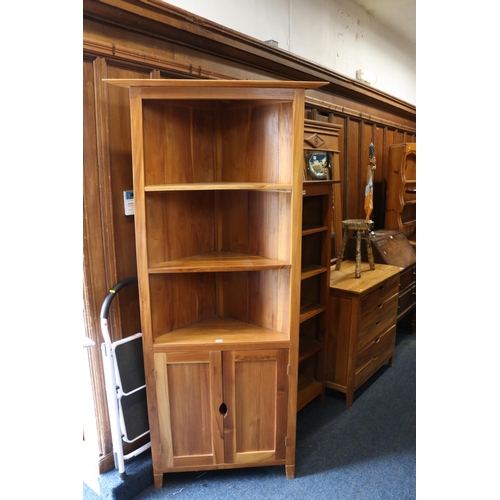 764 - Reproduction hardwood corner cabinet.