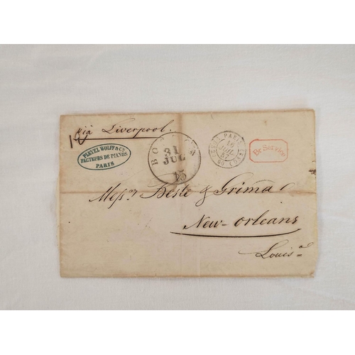 180 - Great Britain. Penny Black plate 5 postage stamp, plate letters M.J, with applied black postmark. Al... 