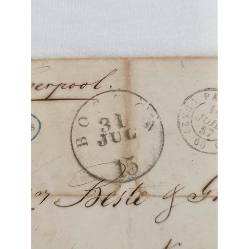 180 - Great Britain. Penny Black plate 5 postage stamp, plate letters M.J, with applied black postmark. Al... 