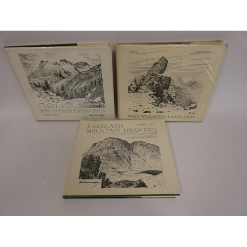 91 - WAINWRIGHT A.  Wainwright in Lakeland. D.w. 1983; also Lakeland Mountain Drawings, vols. 1 &... 