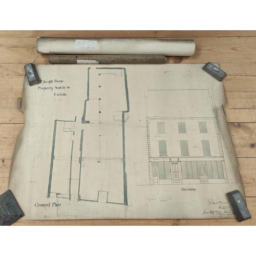 74 - AFTER JOS. ROOK.  Pen & ink manuscript copy of a plan of the farm of Park Gate Hall, W... 