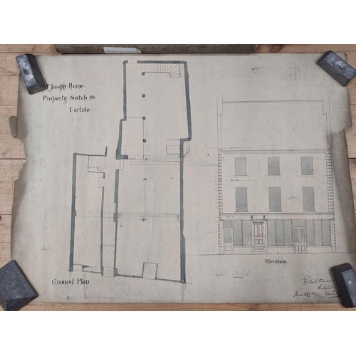 74 - AFTER JOS. ROOK.  Pen & ink manuscript copy of a plan of the farm of Park Gate Hall, W... 