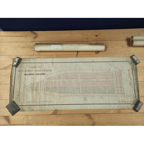 74 - AFTER JOS. ROOK.  Pen & ink manuscript copy of a plan of the farm of Park Gate Hall, W... 