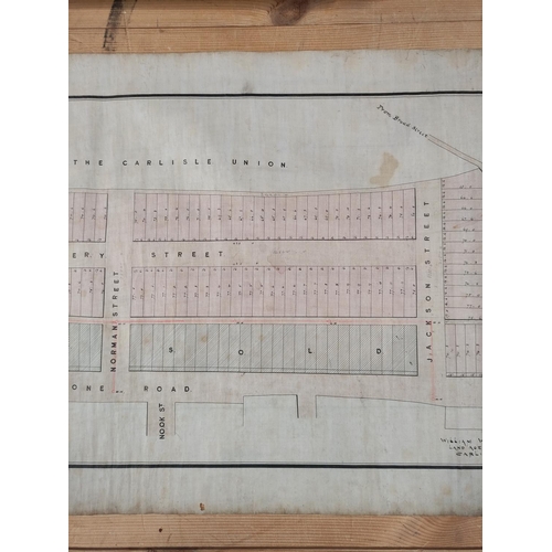 74 - AFTER JOS. ROOK.  Pen & ink manuscript copy of a plan of the farm of Park Gate Hall, W... 