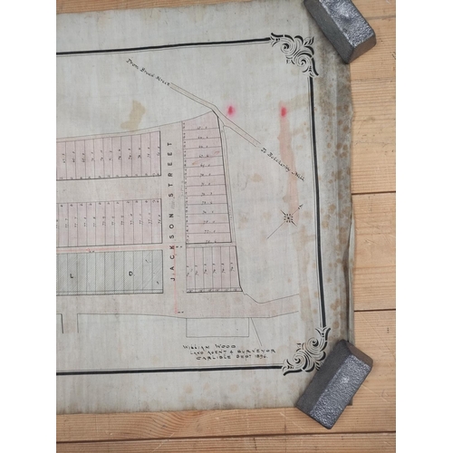 74 - AFTER JOS. ROOK.  Pen & ink manuscript copy of a plan of the farm of Park Gate Hall, W... 