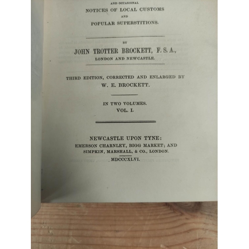 81 - BROCKETT JOHN T.  A Glossary of North Country Words With Their Etymology. 2 vols. in one. ... 