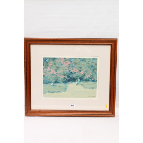 181 - After GIBSON, impressionist garden scene, print, pencil signed limited edition number 286/500, print... 